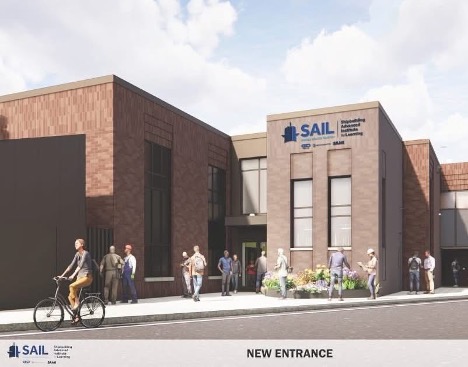 Future entrance of the GDEB SAIL training Facility in Rhode Island.